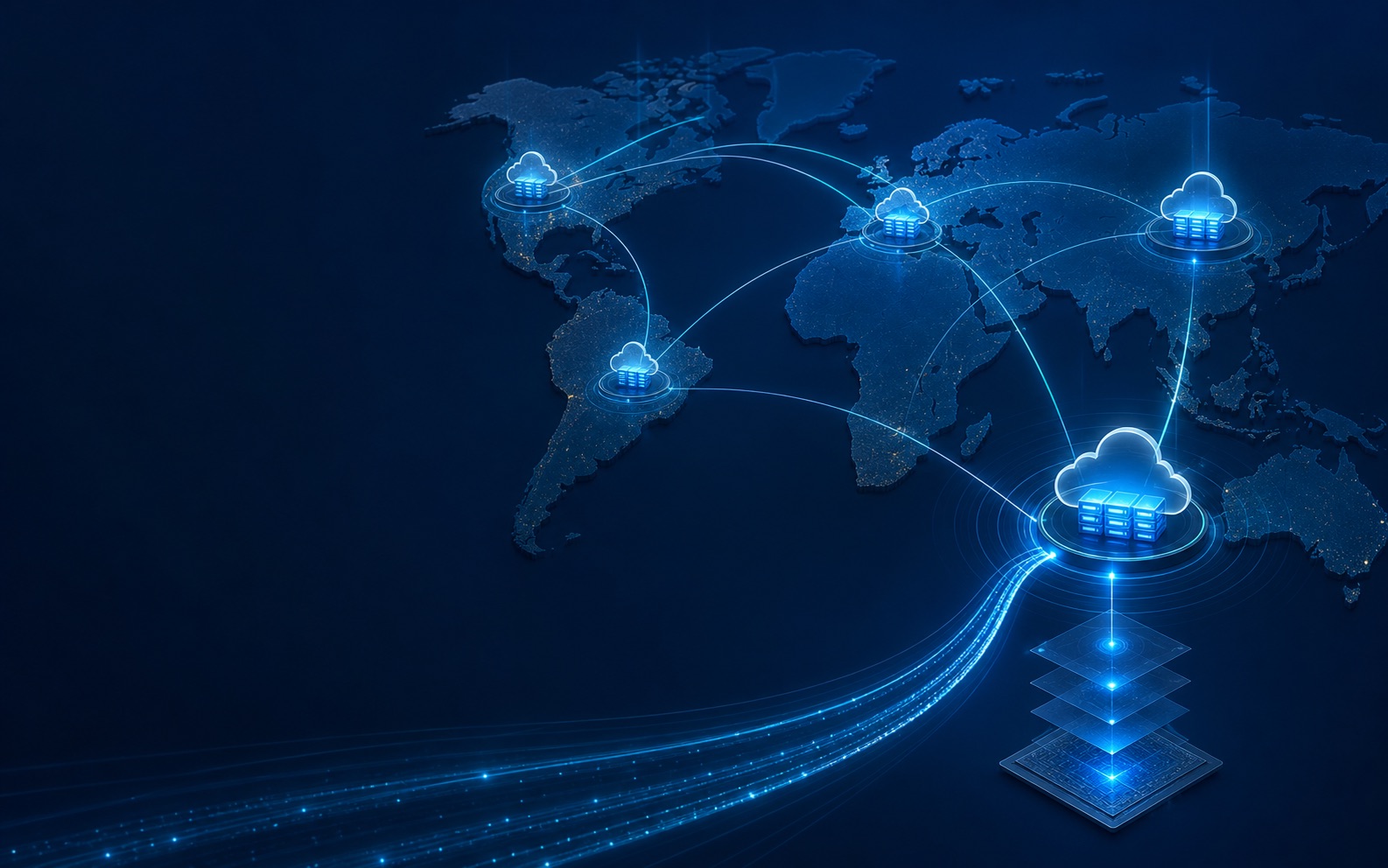 Global cloud communication network connecting technical teams
