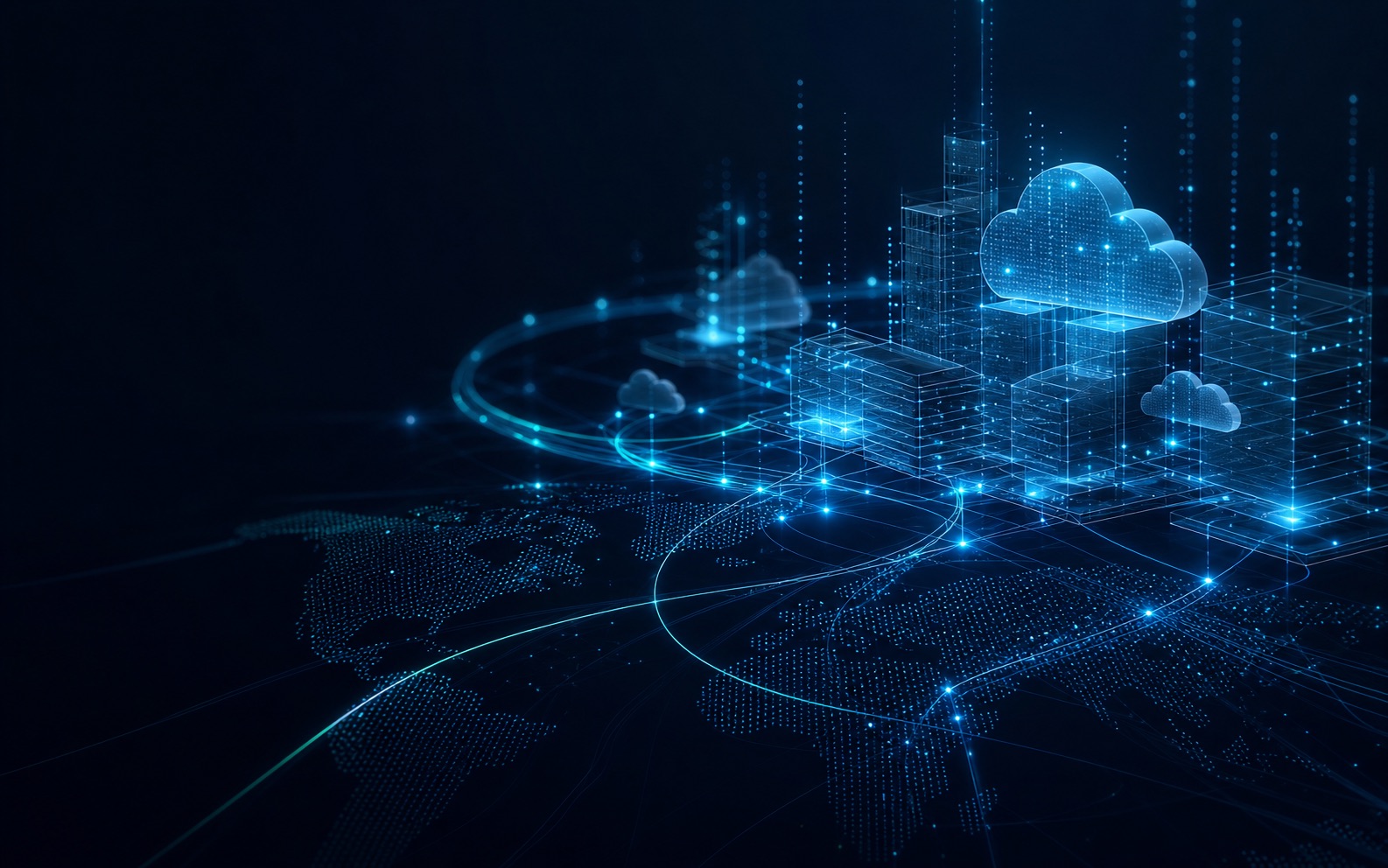Abstract global cloud infrastructure network